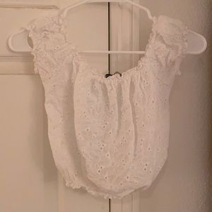 Brandy Melville white cropped off the shoulder top